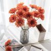 Gerbera Silk Flower Stem, Height: 55cm, Flower Head Diameter: 10cm - Dark Orange