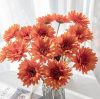 Gerbera Silk Flower Stem, Height: 55cm, Flower Head Diameter: 10cm - Dark Orange