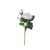 Velvety Silk Rose Branch, Height: 36cm - Ecru