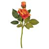 Velvety Silk Rose Branch, Height: 36cm - Orange