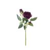 Velvety Silk Rose Branch, Height: 36cm - Burgundy