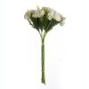 Carnation Silk Flower Bouquet, Height: 32cm, Bouquet Diameter: 15cm, Carnation Head Diameter: 6cm, 7 Stems - Ecru