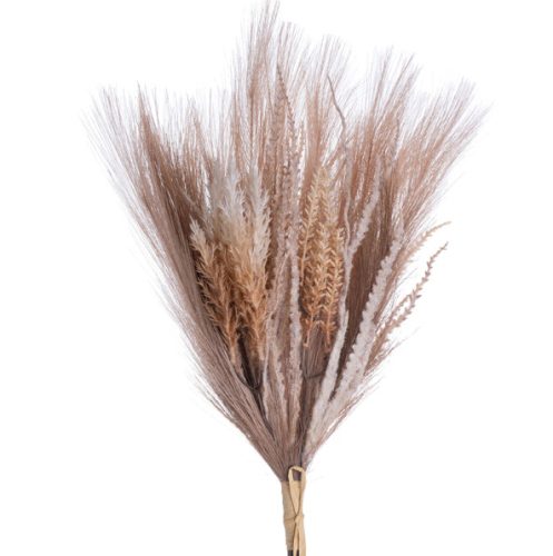 Pampas Grass Bundle with Astilbe, Height: 55cm - Brown