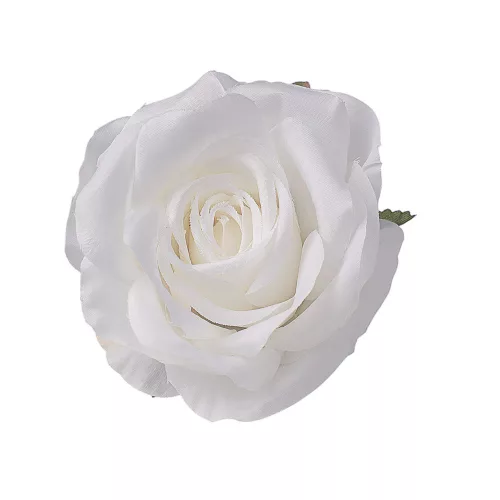 Rose Silk Flower Head, 10cm - White
