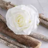 Rose Silk Flower Head, 10cm - White