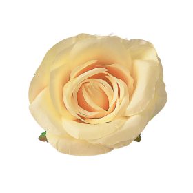 Rózsa selyemvirág fej, 10cm - Krém