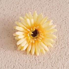 Gerbera selyemvirág fej, 9cm - Sárga