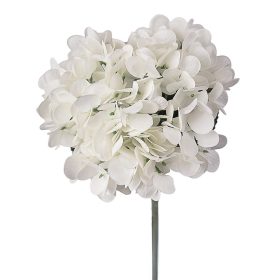 Hortenzia selyemvirág szál, 35cm magas - Fehér