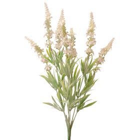 Levendula művirág csokor, 37.5cm magas - Fehér