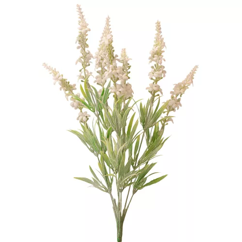Levendula művirág csokor, 37.5cm magas - Fehér