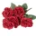 Rózsa selyemvirág csokor, 7 ágú, 41cm magas - Bordó