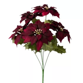 Mikulásvirág csokor, 36cm magas - Bordó
