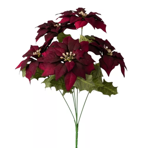 Mikulásvirág csokor, 36cm magas - Bordó
