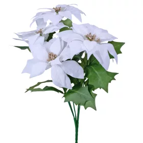 Mikulásvirág csokor, 36cm magas - Fehér