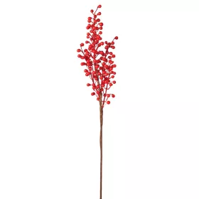 Dekoratív bogyós ág, 46cm magas - Piros