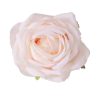 Rózsa selyemvirág fej, 9cm - Rózsaszín-zöld