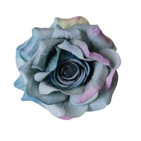 Rózsa selyemvirág fej, 8cm - Kék