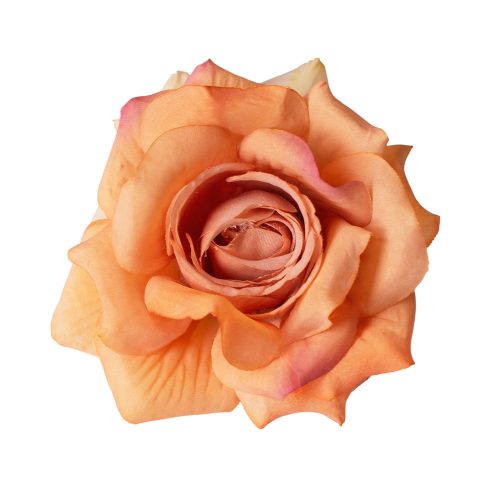 Rózsa selyemvirág fej, 8cm - Pezsgő