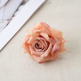 Rózsa selyemvirág fej, 8cm - Pezsgő