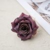 Rózsa selyemvirág fej, 8cm - Sötét lila