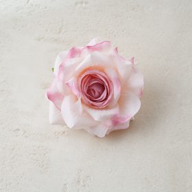 Rózsa selyemvirág fej, 8cm - Világos rózsaszín