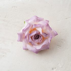 Rózsa selyemvirág fej, 8cm - Világos lila