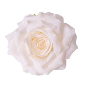 Rózsa selyemvirág fej, 8cm - Fehér