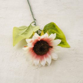 Napraforgó selyemvirág csokor, magasság: 37cm - Ekrü