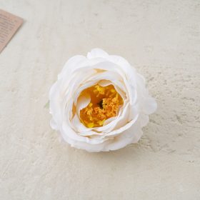 Peonia selyemvirág fej, 10cm -  Fehér