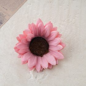 Napraforgó selyemvirág fej, 10cm - Sötét rózsaszín