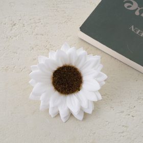 Napraforgó selyemvirág fej, 10cm - Fehér