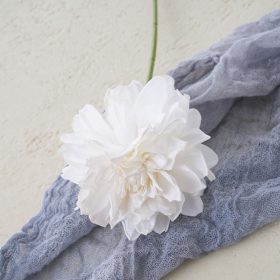 Dália selyemvirág szál, 28.5cm magas - Ekrü