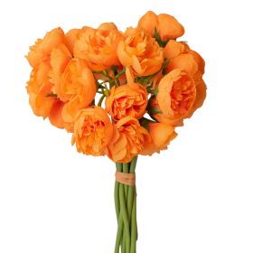 Boglárka selyemvirág köteg, 32cm magas - Narancs