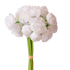 Boglárka selyemvirág köteg, 32cm magas - Fehér