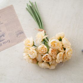 Boglárka selyemvirág köteg, 32cm magas - Sárga