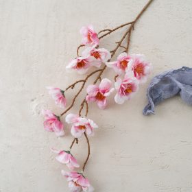 Barackvirág selyemvirág ág, 84cm - Világos rózsaszín