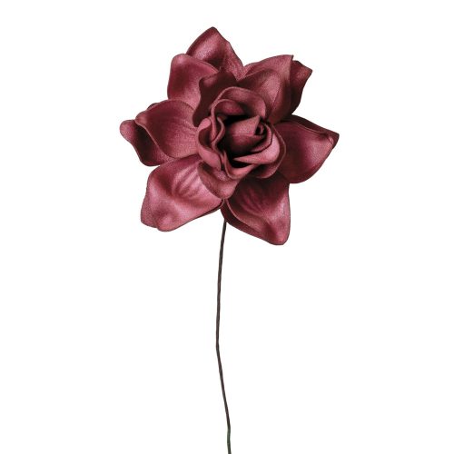 Gardenia polifoam szál, drótos szárral, 24cm magas - Bordó