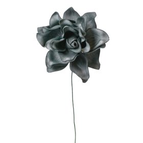   Gardenia polifoam szál, drótos szárral, 24cm magas - Sötétzöld