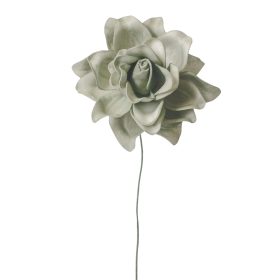   Gardenia polifoam szál, drótos szárral, 24cm magas - Zöld