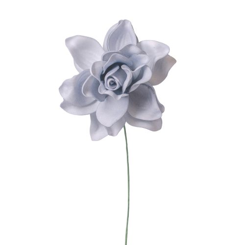 Gardenia polifoam szál, drótos szárral, 24cm magas - Világoskék