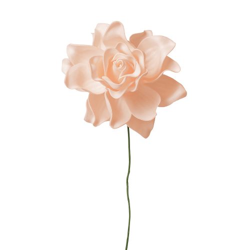 Gardenia polifoam szál, drótos szárral, 24cm magas - Világos kávé