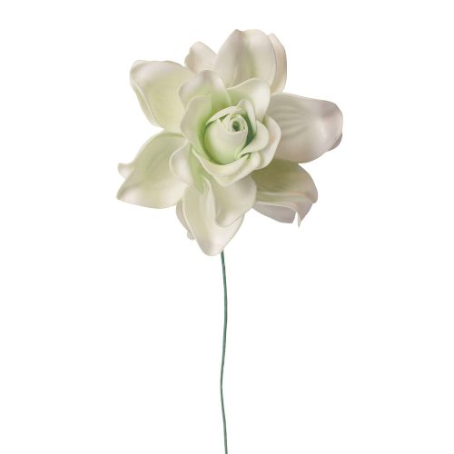 Gardenia polifoam szál, drótos szárral, 24cm magas - Világoszöld