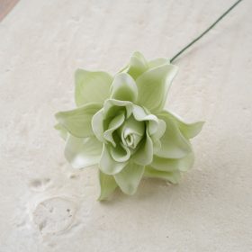   Gardenia polifoam szál, drótos szárral, 24cm magas - Világoszöld