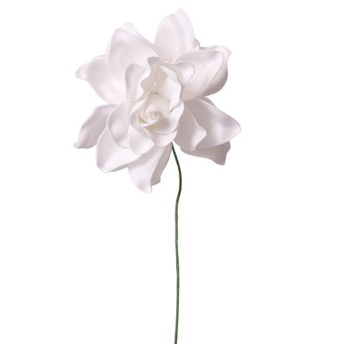 Gardenia polifoam szál, drótos szárral, 24cm magas - Fehér