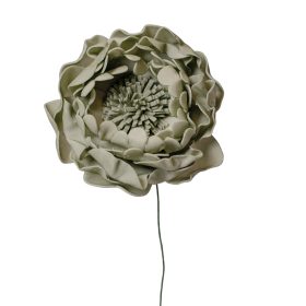 Peonia selyemvirág szál, 26cm - Zöld