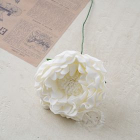 Peonia selyemvirág szál, 26cm - Ekrü