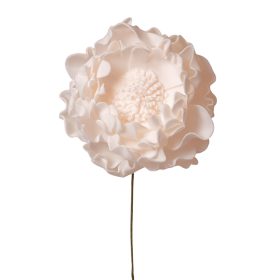 Peonia selyemvirág szál, 26cm - Világos pezsgő