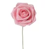 Rózsa selyemvirág szál, 23cm - Rózsaszín