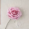 Rózsa selyemvirág szál, 23cm - Rózsaszín