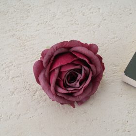 Rózsa selyemvirág fej, 9cm - Bordó